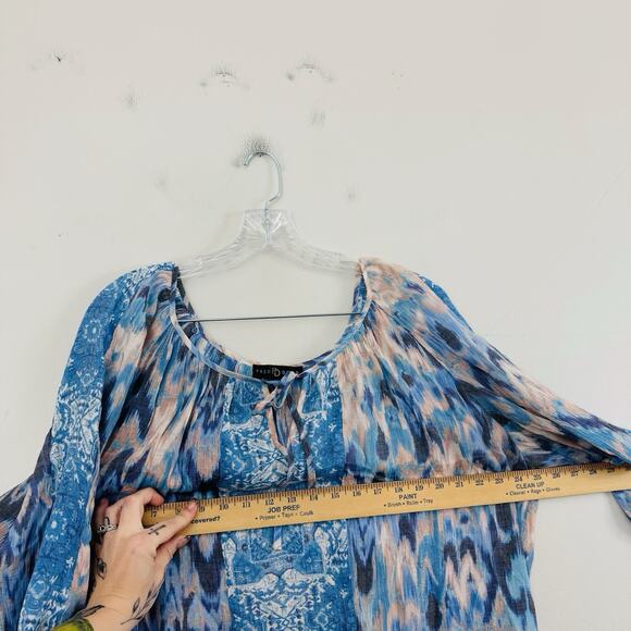 Fred David Blue And Pink Boho Tunic Women’s Size 2X - Picture 4 of 7